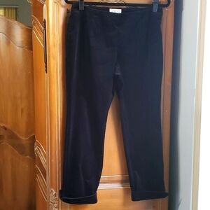 CHARTER CLUB,  Velvet women's pants.  BlCk with side zipper size 6P. Cuff. Nice.